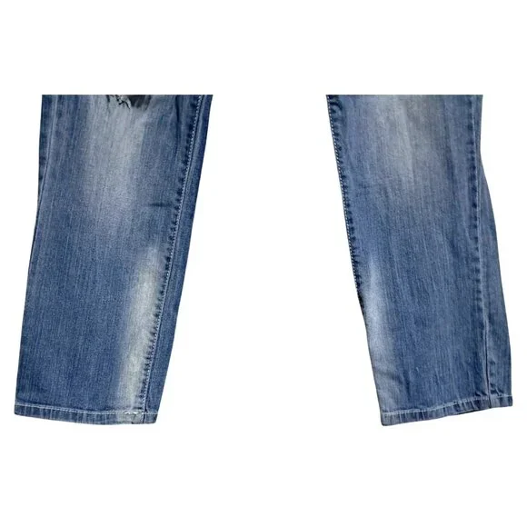 Mossimo Supply Co Jeans Womens Size 9 Distressed Trashed Ankle Crop Blue 99% Cot - Picture 6 of 9